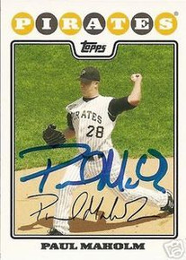 Paul Maholm Signed Pittsburgh Pirates 2008 Topps Card
