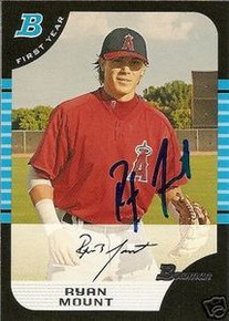 Ryan Mount Signed Angels 2005 Bowman Rookie Card