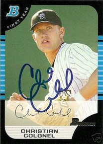 Christian Colonel Signed Rockies 05 Bowman Rookie Card