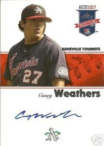 Casey Weathers Signed 2008 Projections Certified Card