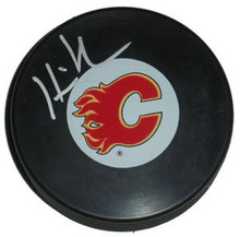 Henrik Karlsson Autographed Calgary Flames Hockey Puck