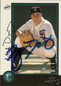 Ben Davis Signed San Diego Padres 1998 Bowman Card