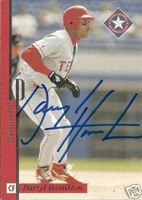 Darryl Hamilton Signed Rangers 1996 Leaf Preferred Card