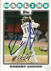 Robert Andino Signed Florida Marlins 2008 Topps Card