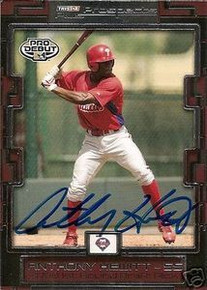 Anthony Hewitt Signed 2008 Prospects Plus Card Phillies