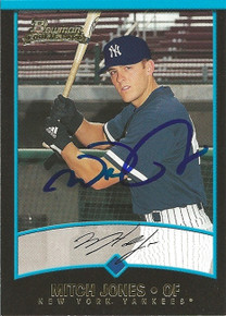 Mitch Jones Signed New York Yankees 2001 Bowman Rookie Card