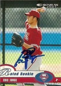 Eric Junge Signed Phillies 2003 Donruss Rookie Card