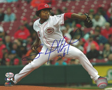 Edinson Volquez Autographed Cincinnati Reds Home 8x10 Photo