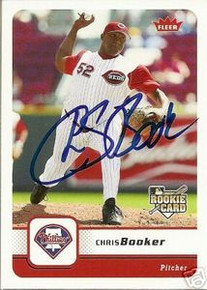 Chris Booker Signed Phillies 2006 Fleer Rookie Card
