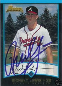 Richard Lewis Signed Atlanta Braves Bowman Rookie Card