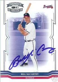 Bill McCarthy Signed Braves 2005 Throwback Threads Card