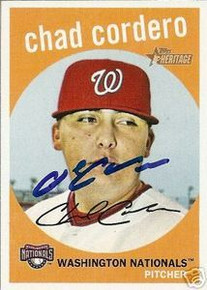 Chad Cordero Signed Nationals 2008 Topps Heritage Card