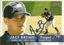 Jace Brewer Signed Tampa Bay Rays 2001 Fleer Card