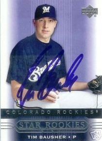 Tim Bausher Signed Milwaukee Brewers 05 UD Rookie Card AUTBAUSHER05UD