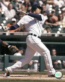 Carlos Pena Detroit Tigers Unsigned Hitting 8x10 Photo