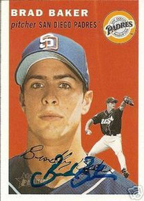 Brad Baker Signed San Diego Padres Topps Heritage Card