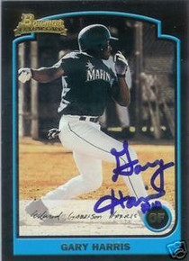 Gary Harris Signed Seattle Mariners Bowman Rookie Card