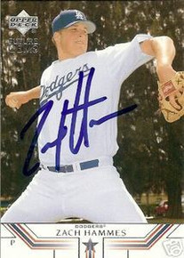 Zach Hammes Signed Los Angeles Dodgers UD Rookie Card