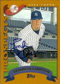 Brandon Claussen Signed New York Yankees 02 Topps Card
