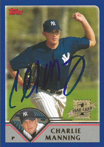 Charlie Manning Autographed New York Yankees 2003 Topps Rookie Card