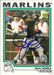 Chris Aguila Signed Marlins 2004 Topps Rookie Card