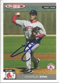 Charlie Zink Signed Red Sox 04 Topps Total Rookie Card