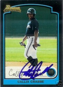 Callix Crabbe Signed Brewers 2003 Bowman Rookie Card