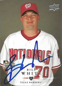 Bill White Signed Texas Rangers 2008 UD Rookie Card