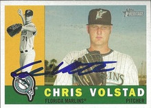 Chris Volstad Signed Marlins 2009 Topps Heritage Card