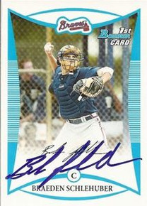 Braeden Schlehuber Signed Braves 08 Bowman Rookie Card