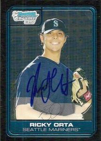 Ricky Orta Signed Mariners 2006 Bowman Rookie Card