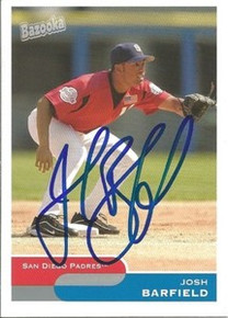 Josh Barfield Signed San Diego Padres 2004 Bazooka Card