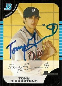 Tony Giarratano Signed Tigers 2005 Bowman Rookie Card