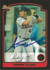 Andres Torres Signed Detroit Tigers 2003 Bowman Card