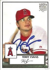 Terry Evans Signed Angels 2007 Topps '52 Rookie Card