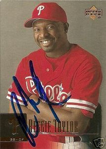 Reggie Taylor Signed Philadelphia Phillies 2001 UD Card