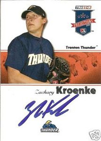 Zach Kroenke Signed 2008 Projections Card NY Yankees