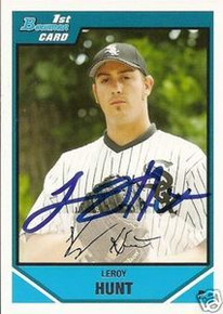 Leroy Hunt Signed White Sox 2007 Bowman Rookie Card