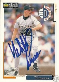 Will Cunnane Signed San Diego Padres 1998 UD CC Card