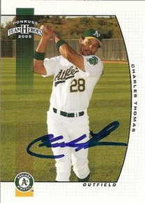 Charles Thomas Signed Oakland A's 2005 Team Heroes Card