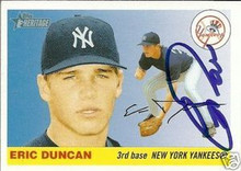 Eric Duncan Signed Yankees 2004 Topps Heritage Card