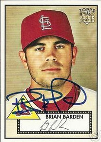 Brian Barden Signed Cardinals 2007 Topps 52 Rookie Card
