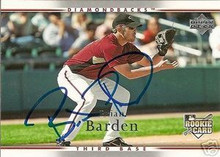 Cardinals Brian Barden Signed 2007 UD Rookie Card
