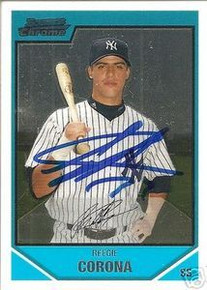 Reegie Corona Signed Yankees 2007 Bowman Chrome Card