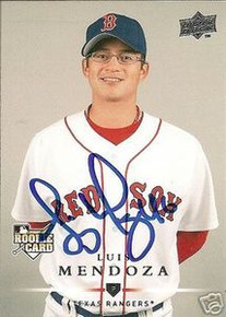 Luis Mendoza Signed Texas Rangers 2008 UD Rookie Card