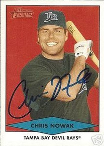 Chris Nowak Signed Tampa Rays 2007 Bowman Heritage Card