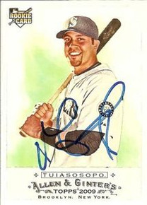 Matt Tuiasosopo Signed Seattle Mariners 2009 Allen Ginter Card