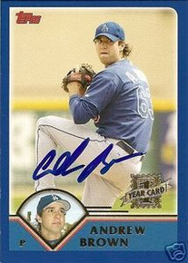 Oakland A's Andrew Brown Signed 2003 Topps Rookie Card