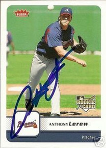 Anthony Lerew Signed Atlanta Braves Fleer Rookie Card