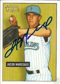 Jacob Marceaux Signed Marlins 2005 Bowman Heritage Card